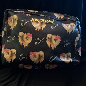 Betsey Johnson Black and Tan Dog Pattern printed Bag